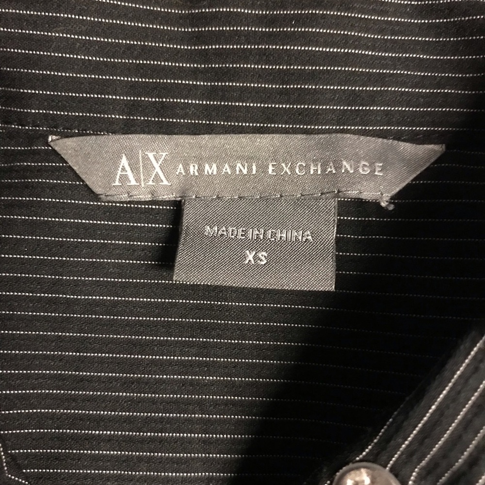 Black pin stripe collared shirt